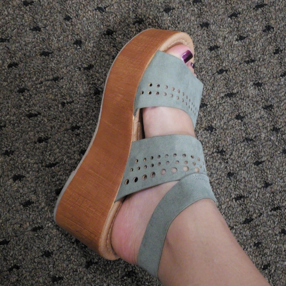 Chunky wedge sandal heel